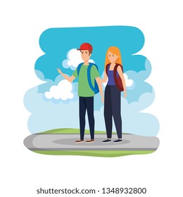 young couple in the road avatars characters