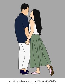 young couple in romantic pose