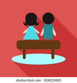 young couple sit on the bench