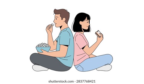 A young couple sits