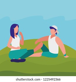 young couple sitting in