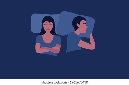 190 Sleeping unhappy couple Stock Vectors, Images & Vector Art ...