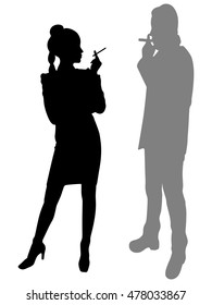 young couple smoking