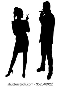 Young Couple Smoking Cigar