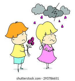 Young couple spends time together. Design for valentines