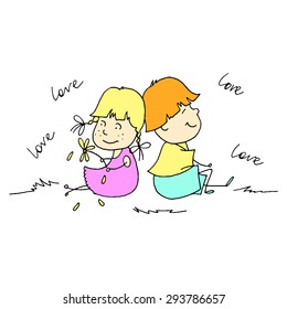 Young couple spends time together. Design for valentines