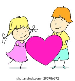 Young couple spends time together. Design for valentines