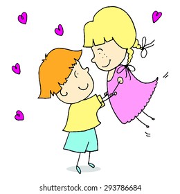 Young couple spends time together. Design for valentines