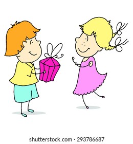 Young couple spends time together. Design for valentines