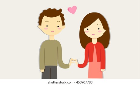 Young couple spread romance love vector