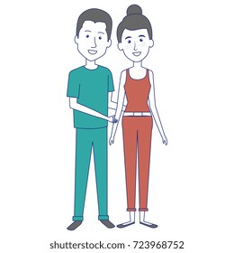 young couple standing avatars