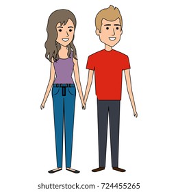 young couple standing avatars