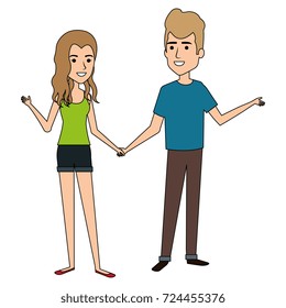 young couple standing avatars