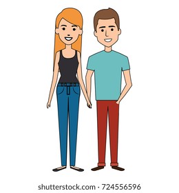 young couple standing avatars