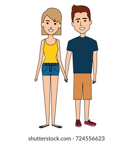 young couple standing avatars