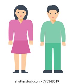 
A young couple standing side by side
