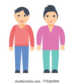
A young couple standing side by side 
