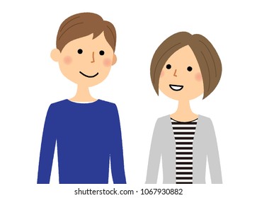 Young couple staring at each other