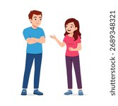 Young Couple Talking and Gesturing with Positive Expression Communication and Interaction Concept