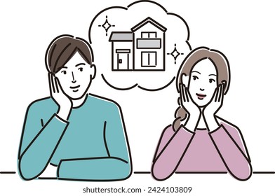 A young couple thinking about buying a home