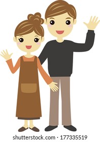 A young couple /vector illustration