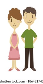 A young couple /vector illustration