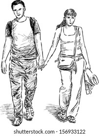 4,074 Sketch Couple Walk Images, Stock Photos & Vectors | Shutterstock