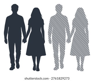 Young couple walking hand in hand, representing love, partnership, and togetherness.