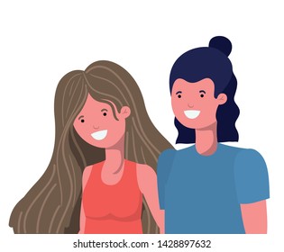 young couple in white background avatar character