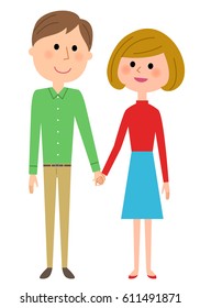 Young couple,Hold hands