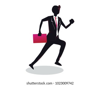 Young Creative Start Up Businessman Running In Rush Hour