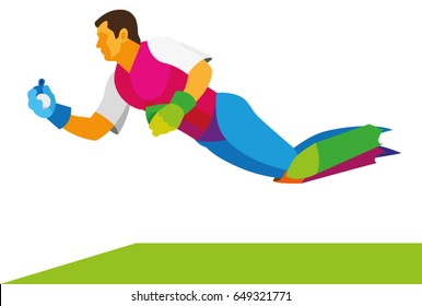 A young cricketer is a wicket keeper who catches the ball