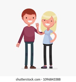 Joven ilustración vectorial de pareja linda