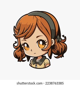 young cute girl anime style character vector illustration design. Manga Anime girl Faces Cartoon. face young girl anime style character vector illustration design. anime female manga cartoon. isolated