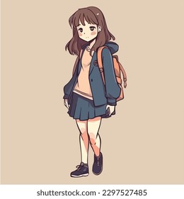 young cute girl anime style character vector illustration design. Manga Anime girl Faces Cartoon. face young girl anime style character vector illustration design. anime female manga cartoon. isolated