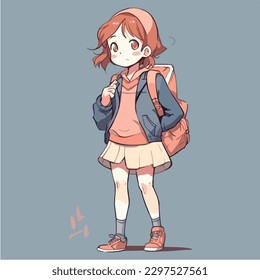 young cute girl anime style character vector illustration design. Manga Anime girl Faces Cartoon. face young girl anime style character vector illustration design. anime female manga cartoon. isolated