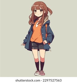 young cute girl anime style character vector illustration design. Manga Anime girl Faces Cartoon. face young girl anime style character vector illustration design. anime female manga cartoon. isolated