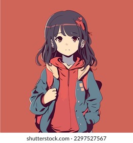 young cute girl anime style character vector illustration design. Manga Anime girl Faces Cartoon. face young girl anime style character vector illustration design. anime female manga cartoon. isolated