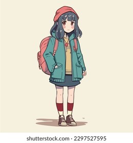 young cute girl anime style character vector illustration design. Manga Anime girl Faces Cartoon. face young girl anime style character vector illustration design. anime female manga cartoon. isolated