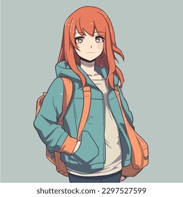 young cute girl anime style character vector illustration design. Manga Anime girl Faces Cartoon. face young girl anime style character vector illustration design. anime female manga cartoon. isolated