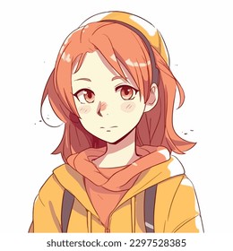 young cute girl anime style character vector illustration design. Manga Anime girl Faces Cartoon. face young girl anime style character vector illustration design. anime female manga cartoon. isolated