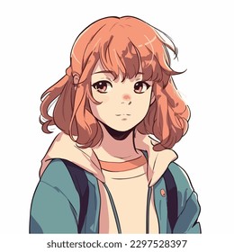 young cute girl anime style character vector illustration design. Manga Anime girl Faces Cartoon. face young girl anime style character vector illustration design. anime female manga cartoon. isolated