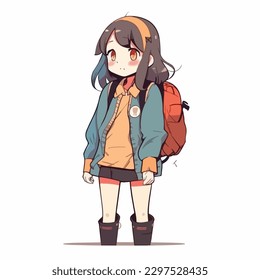 young cute girl anime style character vector illustration design. Manga Anime girl Faces Cartoon. face young girl anime style character vector illustration design. anime female manga cartoon. isolated