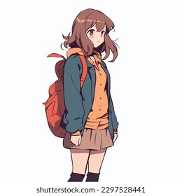 young cute girl anime style character vector illustration design. Manga Anime girl Faces Cartoon. face young girl anime style character vector illustration design. anime female manga cartoon. isolated