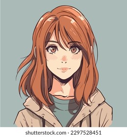 young cute girl anime style character vector illustration design. Manga Anime girl Faces Cartoon. face young girl anime style character vector illustration design. anime female manga cartoon. isolated