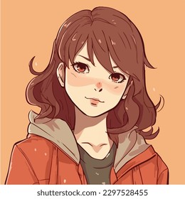 young cute girl anime style character vector illustration design. Manga Anime girl Faces Cartoon. face young girl anime style character vector illustration design. anime female manga cartoon. isolated