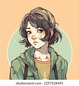 young cute girl anime style character vector illustration design. Manga Anime girl Faces Cartoon. face young girl anime style character vector illustration design. anime female manga cartoon. isolated