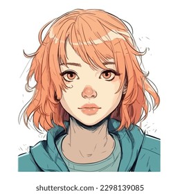 young cute girl anime style character vector illustration design. Manga Anime girl Faces Cartoon. face young girl anime style character vector illustration design. anime female manga cartoon. isolated