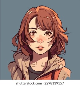 young cute girl anime style character vector illustration design. Manga Anime girl Faces Cartoon. face young girl anime style character vector illustration design. anime female manga cartoon. isolated