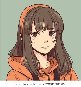 young cute girl anime style character vector illustration design. Manga Anime girl Faces Cartoon. face young girl anime style character vector illustration design. anime female manga cartoon. isolated